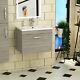 500mm Bathroom Vanity Unit Beachwood Wall Hung Basin Sink 1-drawer Cabinet