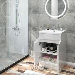 500mm Bathroom Vanity Unit Sink Floor Standing White Basin Storage Cabinet