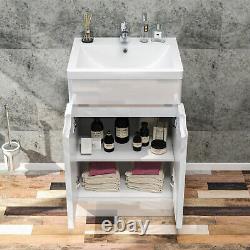 500mm Bathroom Vanity Unit Sink Floor Standing White Basin Storage Cabinet