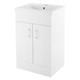 500mm Bathroom Vanity Unit White Cloakroom Two Door Basin Sink Cabinet & Tap Set