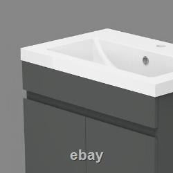 500mm Bathroom Vanity Unit with Ceramic Sink Free Standing 2Drawers Soft Closing