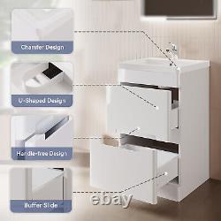 500mm Bathroom White Vanity Unit and Sink Basin Floor Standing Home Furniture