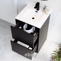 500mm Black Freestanding Vanity Unit with Basin Palma BUN/PALB500/91604