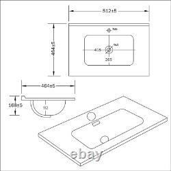 500mm Black Freestanding Vanity Unit with Basin Palma BUN/PALB500/91604