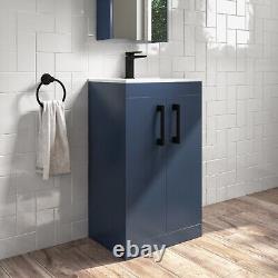 500mm Blue Freestanding Vanity Unit with Basin and Black Ha BUN/BeBa 27091/77673