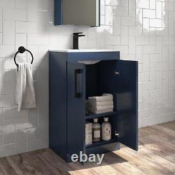 500mm Blue Freestanding Vanity Unit with Basin and Black Ha BUN/BeBa 27091/77673