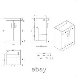 500mm Blue Freestanding Vanity Unit with Basin and Black Ha BUN/BeBa 27091/77673