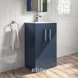 500mm Blue Freestanding Vanity Unit with Basin and Chrome H BUN/BeBa 27091/77681