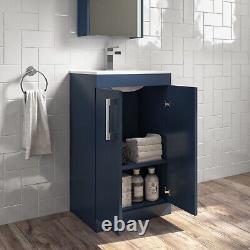 500mm Blue Freestanding Vanity Unit with Basin and Chrome H BUN/BeBa 27091/77681