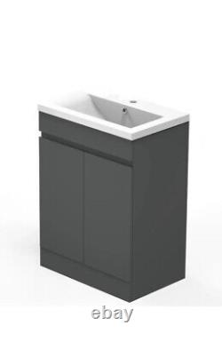 500mm Floor Standing Grey Bathroom Vanity Unit and Sink Basin Home Furniture