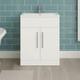 500mm Floor Standing Vanity Unit Basin Sink Bathroom Storage Cabinet Gloss White
