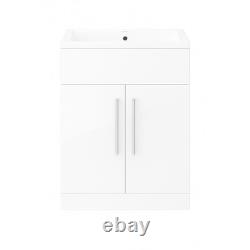 500mm Floor Standing Vanity Unit Basin Sink Bathroom Storage Cabinet Gloss White
