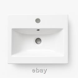 500mm Floor Standing Vanity Unit Basin Sink Bathroom Storage Cabinet Gloss White