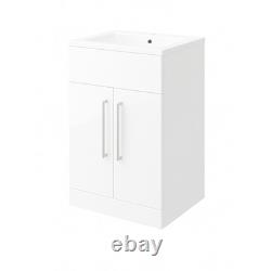 500mm Floor Standing Vanity Unit Basin Sink Bathroom Storage Cabinet Gloss White