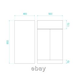 500mm Floor Standing Vanity Unit Basin Sink Bathroom Storage Cabinet Gloss White