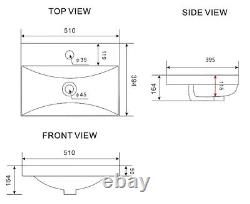 500mm Free Standing Vanity Unit 1TH Basin Sink Gloss White Flat Pack Bathroom