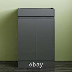 500mm Freestanding Vanity Unit Basin Sink Bathroom Cabinet Gloss Grey Separately
