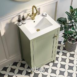 500mm Green Freestanding Vanity Unit with Basin Kinsley BUN/KIN500VSG/88742