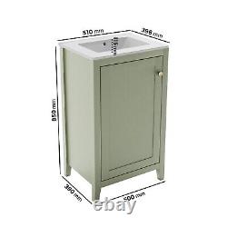 500mm Green Freestanding Vanity Unit with Basin Kinsley BUN/KIN500VSG/88742