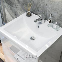 500mm High Gloss White Bathroom Storage Vanity Unit Sink Floor Standing Cabinet