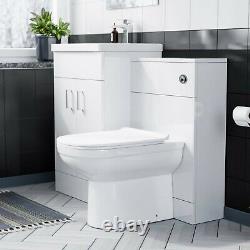 500mm Vanity Basin Unit & WC Unit and Back to Wall Toilet Pan Soft Close Nanuya