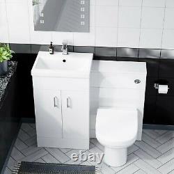 500mm Vanity Basin Unit & WC Unit and Back to Wall Toilet Pan Soft Close Nanuya