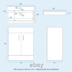 500mm Vanity Basin Unit & WC Unit and Back to Wall Toilet Pan Soft Close Nanuya