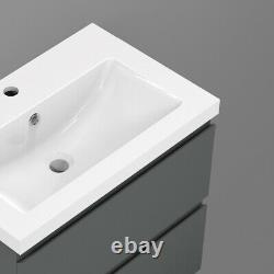 500mm Wall Hung Bathroom Vanity Units with Sink Matt Grey Cabinet Pre-assembled