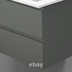 500mm Wall Hung Bathroom Vanity Units with Sink Matt Grey Cabinet Pre-assembled