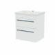 500mm Wall Hung Vanity Unit 2 Drawer Cabinet Gloss White Ceramic Sink Basin