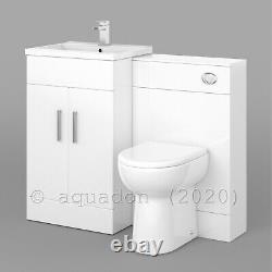 500mm White Vanity Unit Basin Sink and Toilet Bathroom Furniture Suite Turin