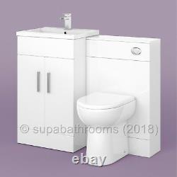 500mm White Vanity Unit Sink Basin Toilet Bathroom Suite Furniture Turin