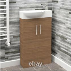 500mm x 250 Mini Compact Floor Standing Bathroom Vanity Unit Double Door White