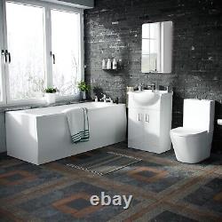 550 Basin Vanity Unit, Close Coupled WC Toilet with Straight Edge Bath Bathroom