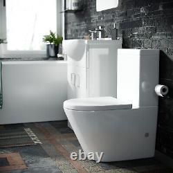 550 Basin Vanity Unit, Close Coupled WC Toilet with Straight Edge Bath Bathroom