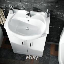 550 Basin Vanity Unit, Close Coupled WC Toilet with Straight Edge Bath Bathroom