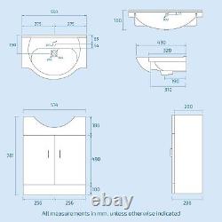 550 Basin Vanity Unit, Close Coupled WC Toilet with Straight Edge Bath Bathroom