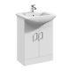 550mm 2-door Basin Vanity Unit Square Sink Gloss White Bathroom Soft Close