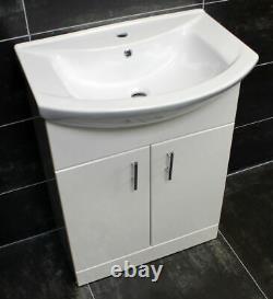 550mm Bathroom Cloakroom Vanity Basin Sink Unit &Toilet Suite Set