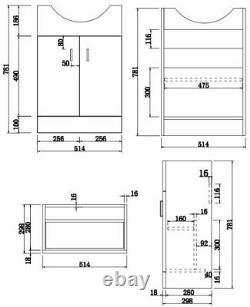 550mm Bathroom Vanity Unit & Basin Sink Floorstanding Gloss White Tap and Waste