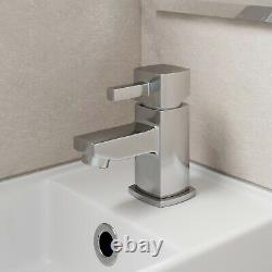 550mm Bathroom Vanity Unit & Basin Sink Gloss White Floorstanding Tap + Waste