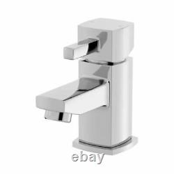 550mm Bathroom Vanity Unit & Basin Sink Gloss White Floorstanding Tap + Waste