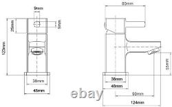 550mm Bathroom Vanity Unit & Basin Sink Gloss White Floorstanding Tap + Waste