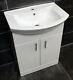 550mm Bathroom Vanity Unit & Ceramic Basin Sink Cupboard Storage Optional Tap