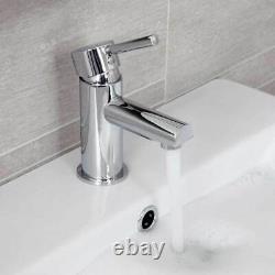 550mm Floorstanding Bathroom Vanity Unit & Basin Sink Gloss White Tap + Waste