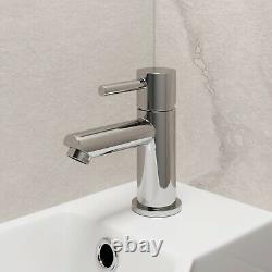 550mm Floorstanding Bathroom Vanity Unit & Basin Sink Gloss White Tap + Waste