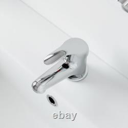 550mm Freestanding Bathroom Vanity Unit Basin Sink White Tap & Waste Bundle