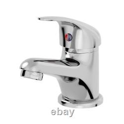 550mm Freestanding Bathroom Vanity Unit Basin Sink White Tap & Waste Bundle