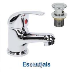 550mm Freestanding Bathroom Vanity Unit Basin Sink White Tap & Waste Bundle