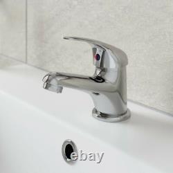 550mm Freestanding Bathroom Vanity Unit Basin Sink White Tap & Waste Bundle